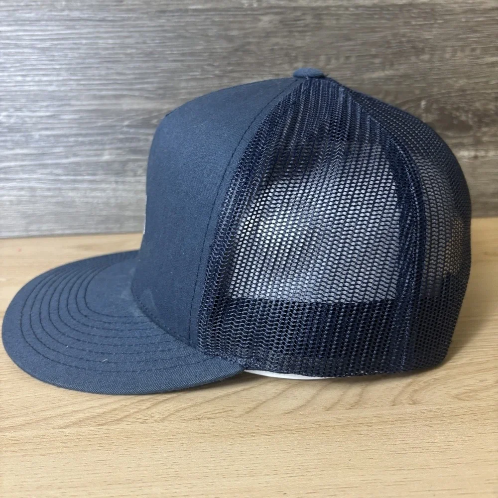 1764 Golf Hat Cap Snap Back Navy Blue Mesh Trucker Embroidered